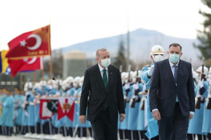 Cumhurbaşkanı Erdoğan, Bosna Hersek Devlet Başkanlığı Konseyi Başkanı Dodik’i resmi törenle karşıladı