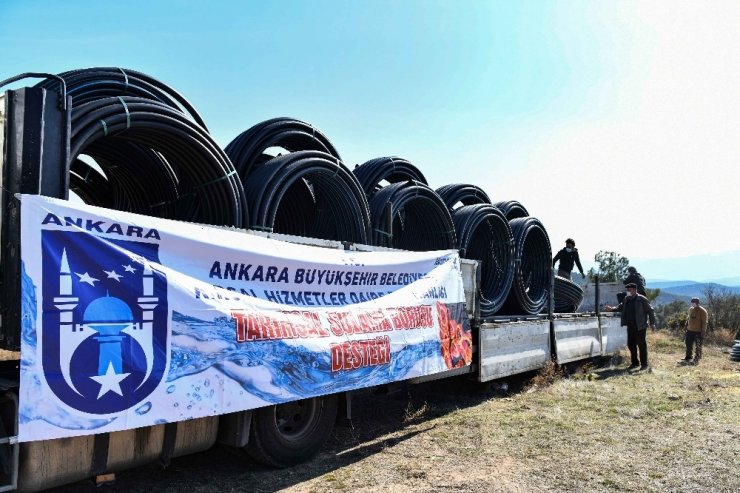 Ankara Büyükşehir Belediyesi’nden 12 mahalleye tarımsal sulama borusu desteği