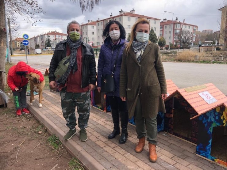 Nasreddin Hoca Parkı’na sokak hayvanları için yeni kulübeler yerleştirildi