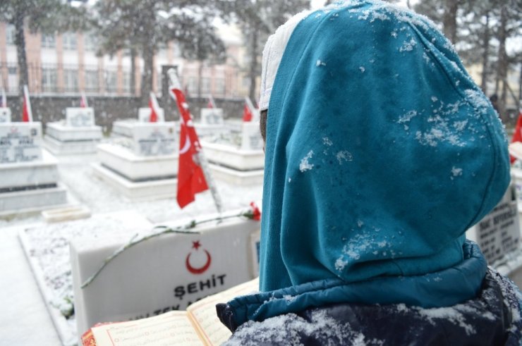 Lapa lapa kar altında şehitler için hatim duası