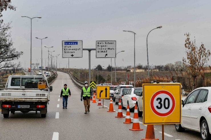 Başkent köprülerinde derz yenileme çalışmaları devam ediyor