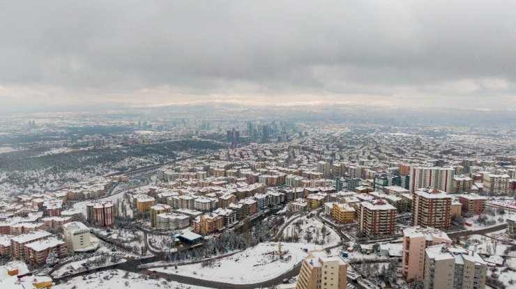 Ankara’da kartpostallık kar manzaraları