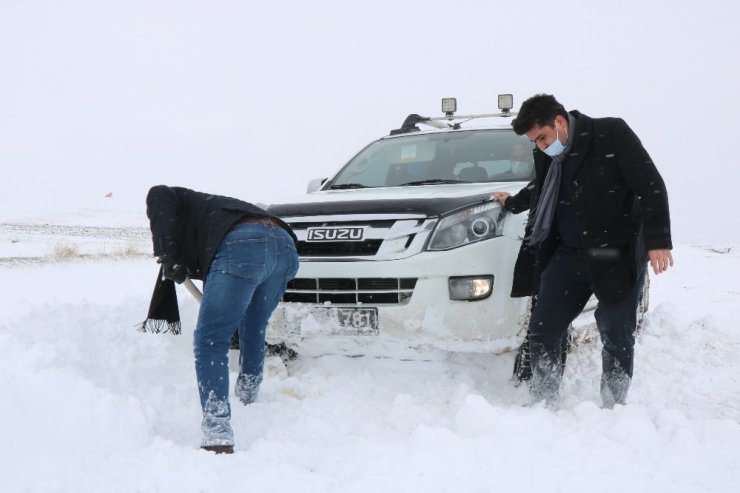 Denetime giden Özel İdare Ekibi yolda kaldı