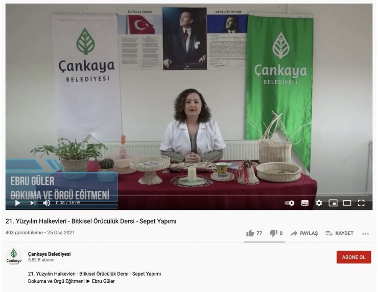 Çankaya Evleri’nin eğitimleri, Youtube’da izleyicilerle buluşuyor