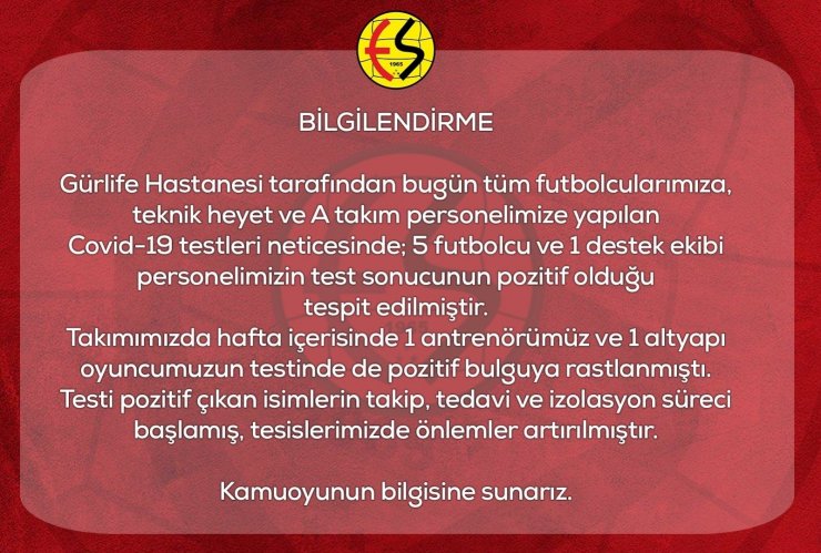 Eskişehirspor’da korona kabusu bitmiyor