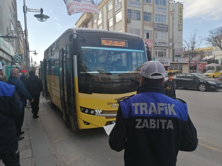 Kırmızı kategorideki Aksaray’da halk otobüsleri denetlendi