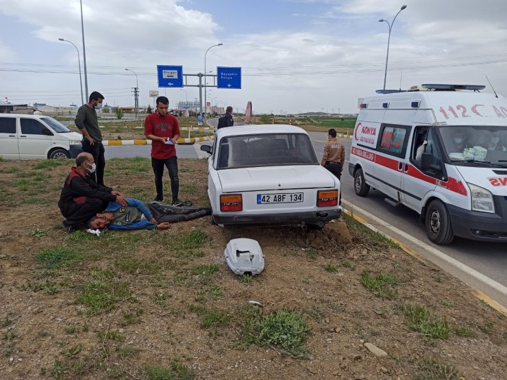 Konya’da otomobil refüje çıktı: 1 yaralı