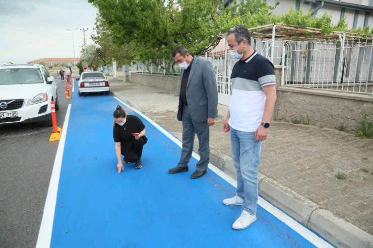 Develi’de 2 kilometrelik bisiklet yolu tamamlandı