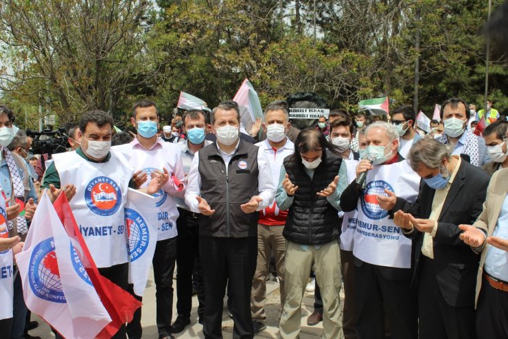 Başkent’te sendikalardan ve STK’lardan İsrail’e tepki