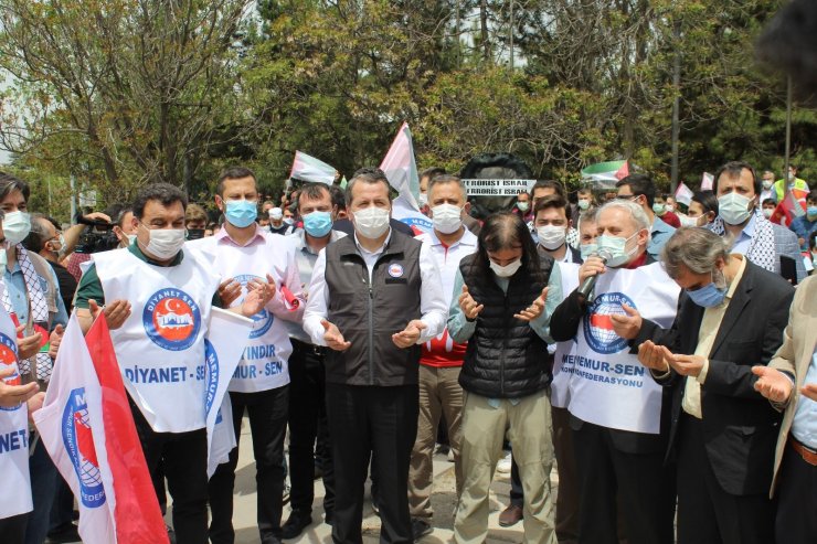 Başkent’te sendikalardan ve STK’lardan İsrail’e tepki