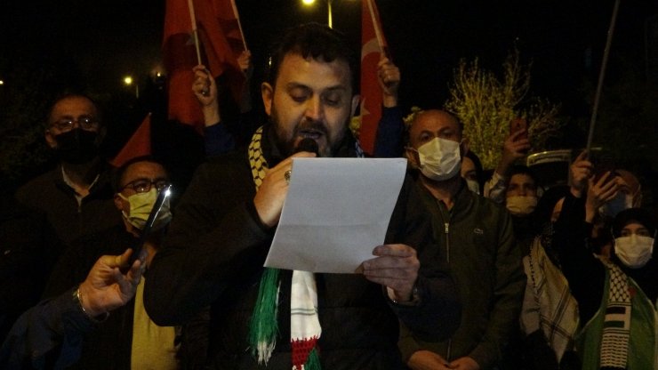 Çankırı’da İsrail’in yaptığı zulüm protesto edildi