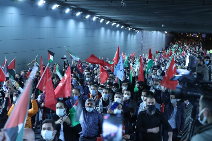 İsrail’in Mescid-i Aksa’ya yönelik saldırıları Ankara’da protesto edildi