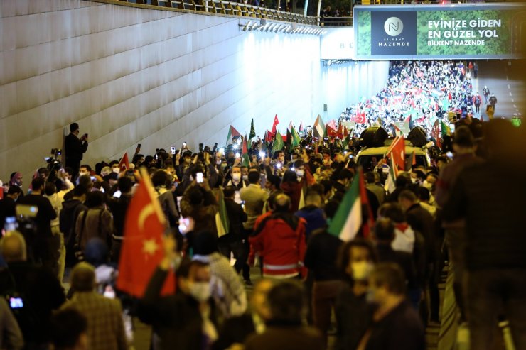 İsrail’in Mescid-i Aksa’ya yönelik saldırıları Ankara’da protesto edildi