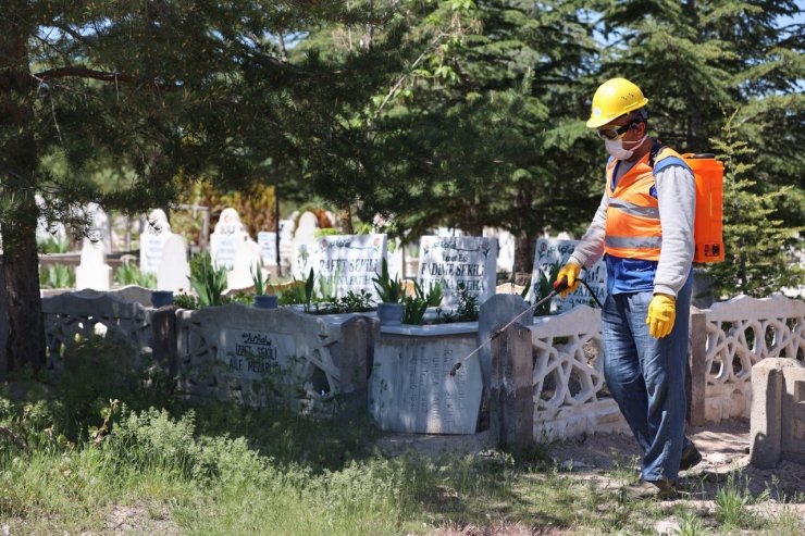 Mezarlıklarda yaz temizliği yapıldı