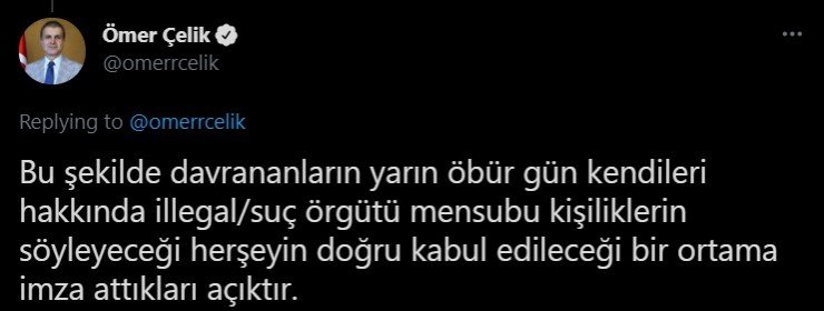 AK Parti Sözcüsü Çelik: “İçişleri Bakanımızı, kabinemizi ve partimizi bir suç örgütü üyesinin laflarıyla hedef alanları şiddetle kınıyoruz”