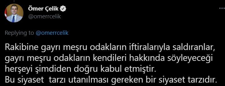 AK Parti Sözcüsü Çelik: “İçişleri Bakanımızı, kabinemizi ve partimizi bir suç örgütü üyesinin laflarıyla hedef alanları şiddetle kınıyoruz”