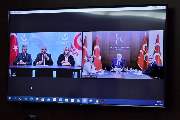 MHP’de partiler arası bayramlaşma video konferansla yapıldı