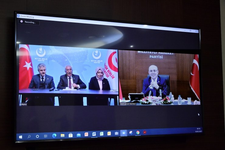 MHP’de partiler arası bayramlaşma video konferansla yapıldı