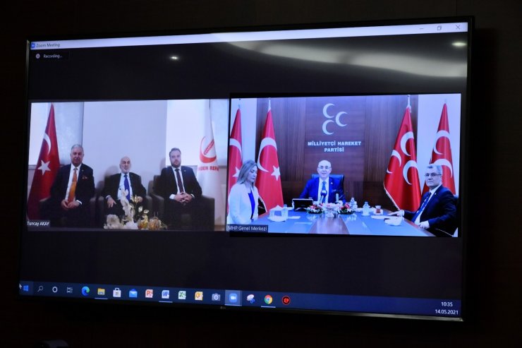 MHP’de partiler arası bayramlaşma video konferansla yapıldı