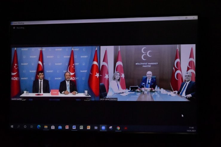 MHP’de partiler arası bayramlaşma video konferansla yapıldı