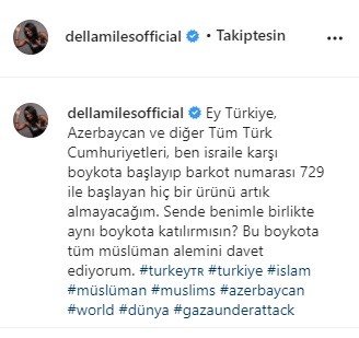 ABD’li ünlü sanatçı Della Miles’tan İsrail’i boykot çağrısı