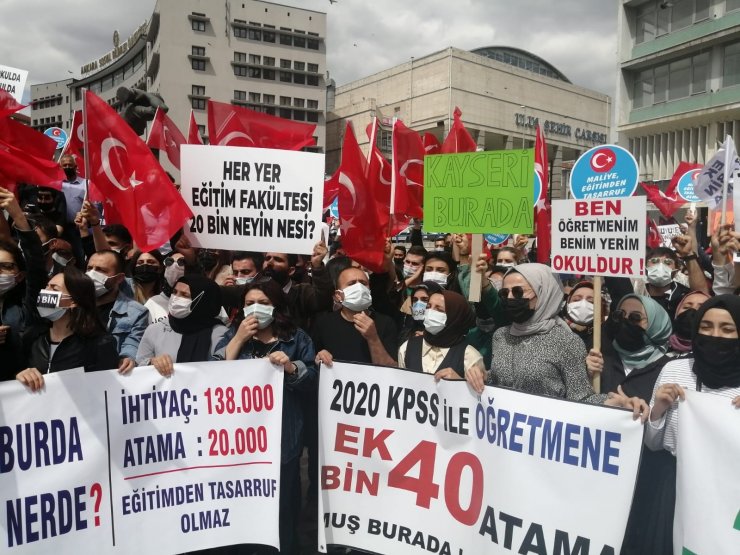 Yurdun dört bir yanından gelen öğretmenlerden “40 bin ek atama” talebi