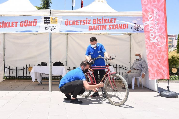 Konya’da bisiklet tamir ve bakım istasyonları ilgi görüyor