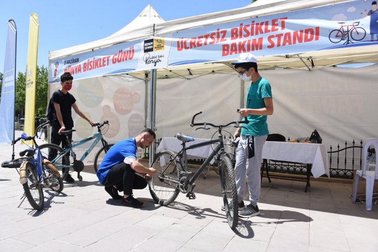 Konya’da bisiklet tamir ve bakım istasyonları ilgi görüyor