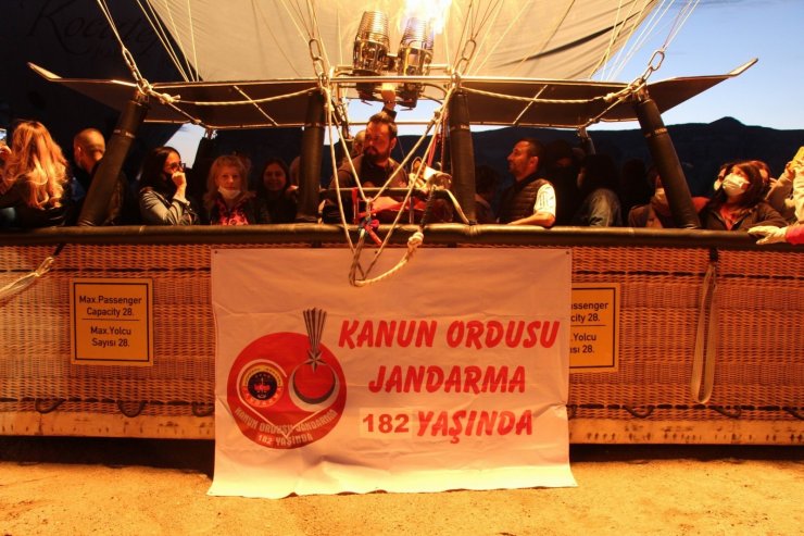 Kapadokya’da jandarmanın kuruluşunu 182.yıldönümü gökyüzünde kutlandı