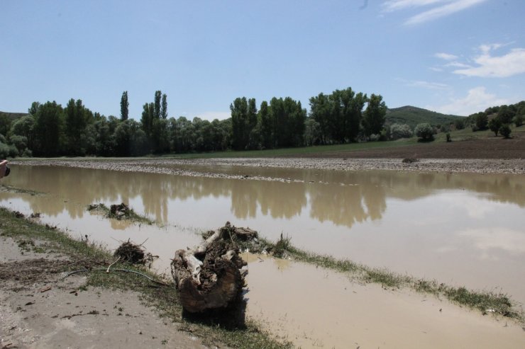 Yozgat’ta etkili olan sel ekili alanlara zarar verdi