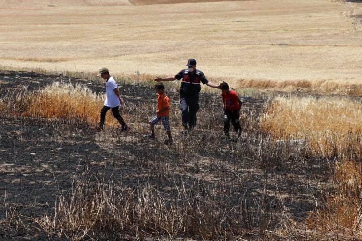 Aksaray’da hasada günler kala 250 dekarlık arpa tarlası kül oldu