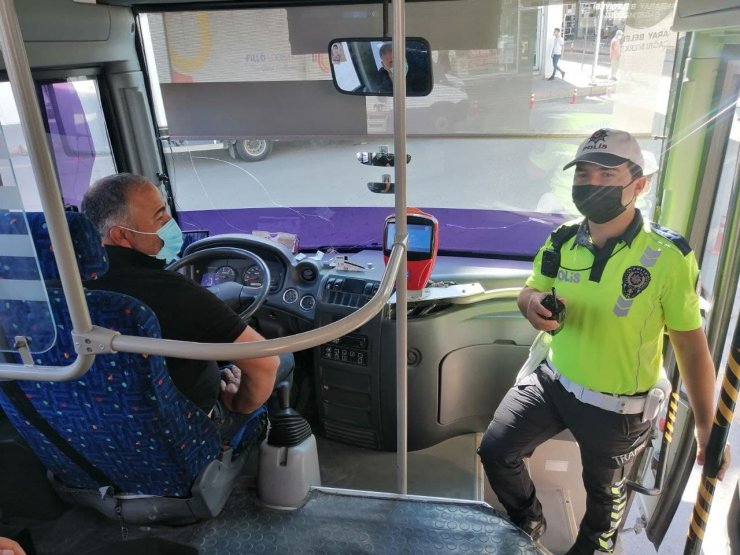 Aksaray’da toplu taşımada trafik güvenliği uygulamaları sürüyor