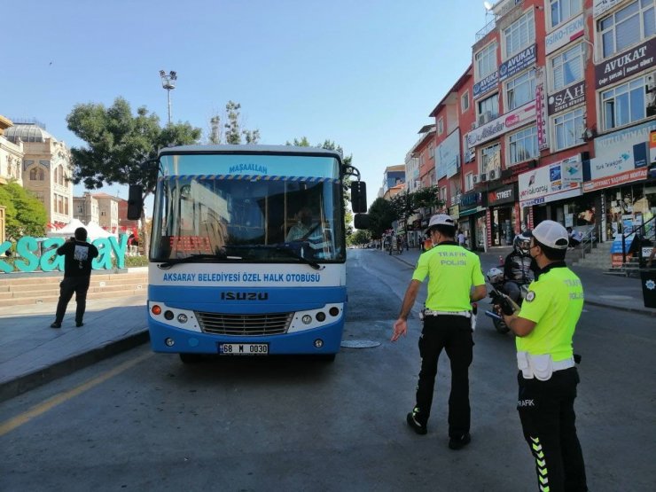 Aksaray’da toplu taşımada trafik güvenliği uygulamaları sürüyor