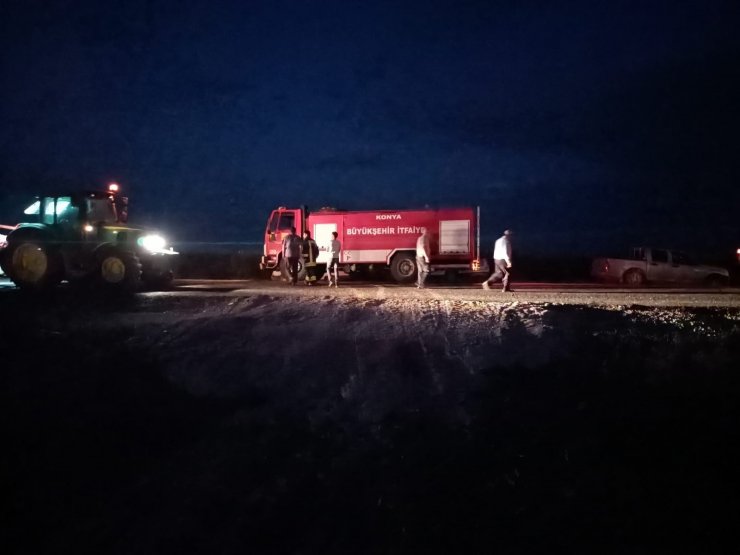 Çumra’daki yangını gönüllü itfaiyeciler söndürdü