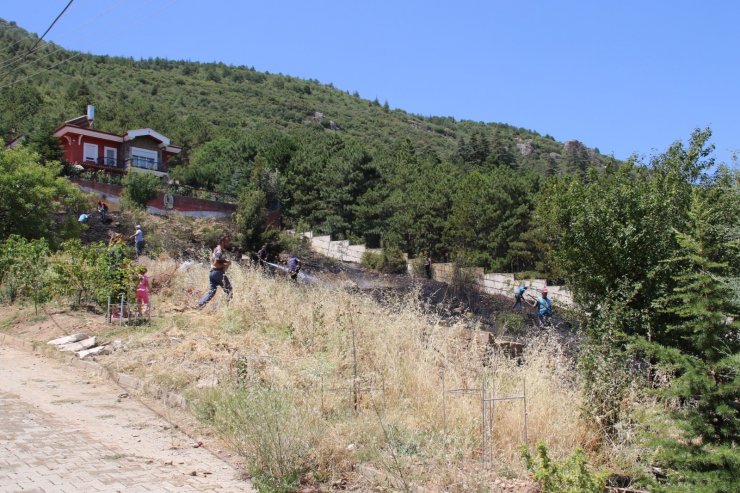 Konya’da çıkan yangın ormana sıçramadan söndürüldü