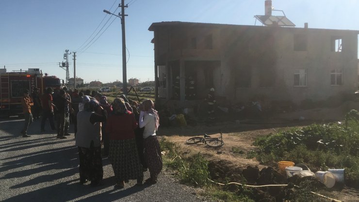 Konya’da evde çıkan yangın korkuttu