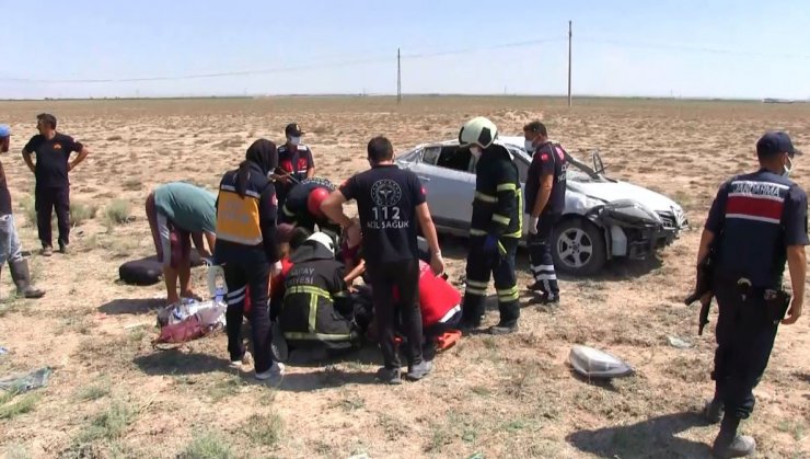 Otomobilin hurdaya döndüğü kazada sürücü gözyaşlarını tutamadı