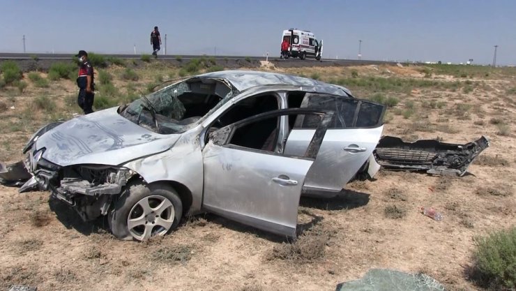 Otomobilin hurdaya döndüğü kazada sürücü gözyaşlarını tutamadı