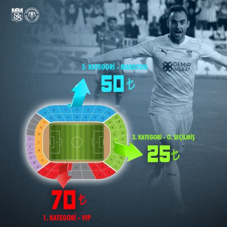 Sivasspor - Konyaspor maçının bilet satışı başladı