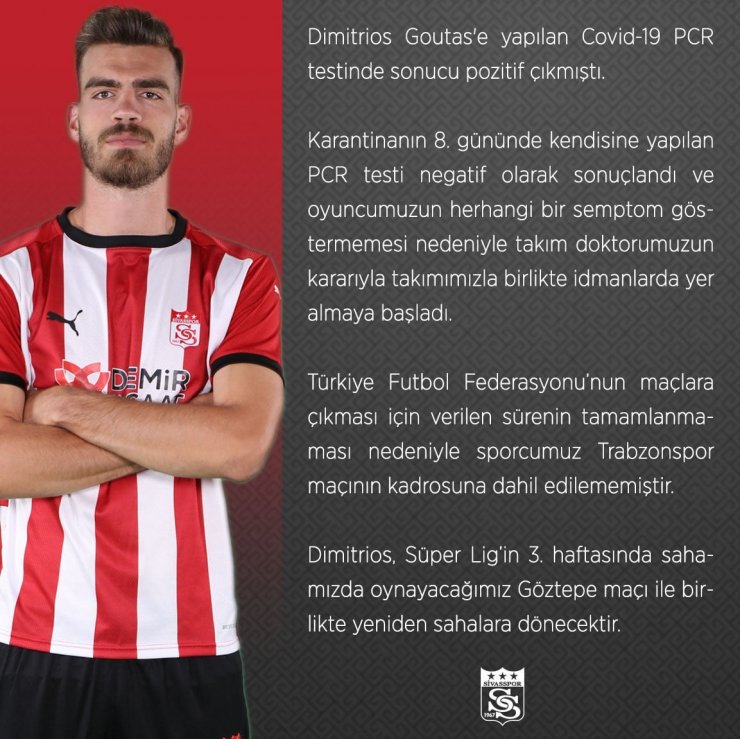 Sivasspor’dan Dimitrios Goutas açıklaması