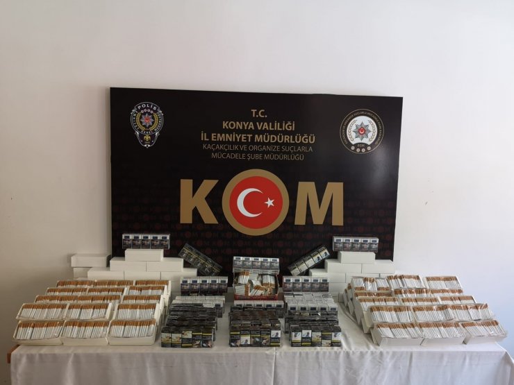 Konya’da 29 bin 600 adet gümrük kaçağı makaron ele geçirildi