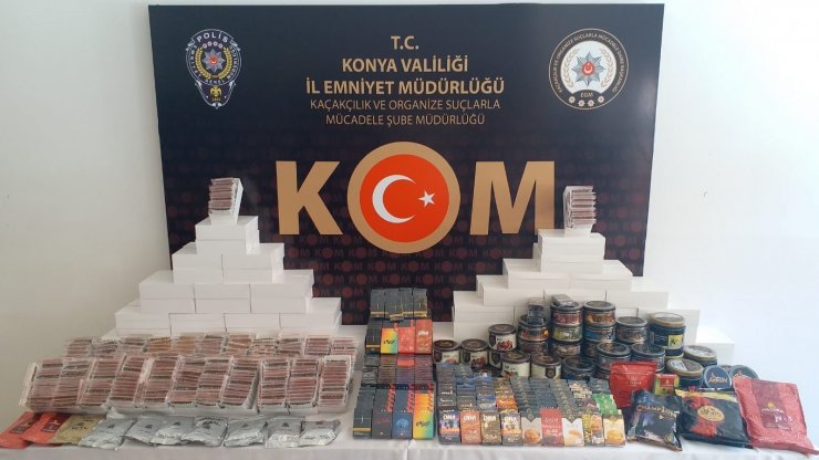 Konya’da 29 bin 600 adet gümrük kaçağı makaron ele geçirildi