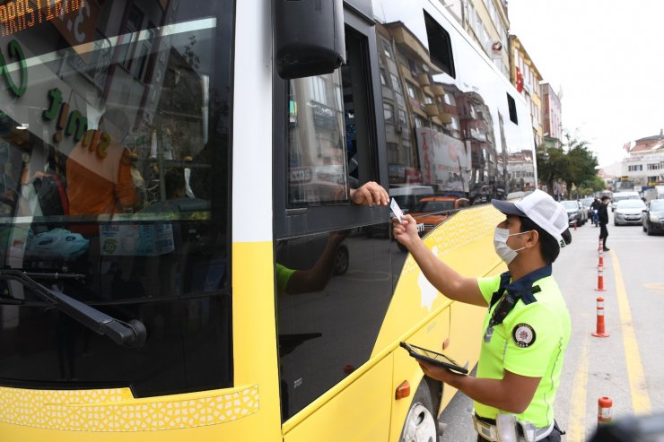 Aksaray’da halk otobüsleri ve motosikletler denetleniyor