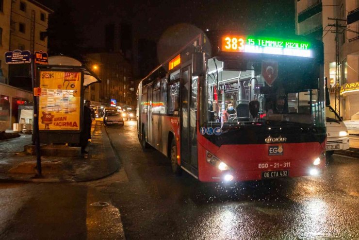 Ankara’da EGO otobüslerinde 24 saat ulaşım tekrar başlıyor