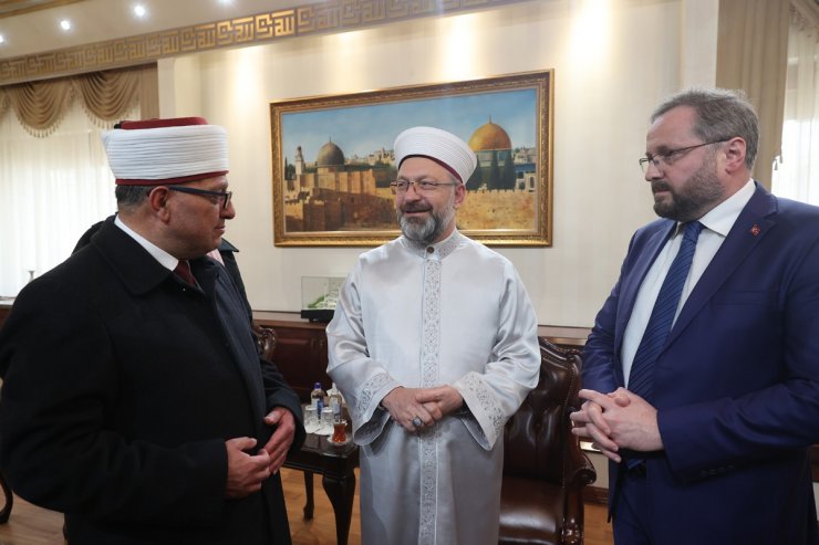 Filistin Vakıflar ve Din İşleri Bakanı Al-Bakri’den, Diyanet İşleri Başkanı Erbaş’a ziyaret