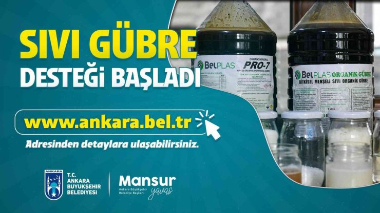 Başkentli üreticilere şimdi de sıvı gübre desteği