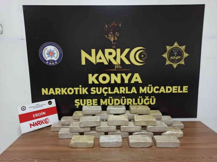 Konya’da 16 kilo 820 gram eroin ele geçirildi