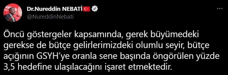 Bakan Nebati: “Bütçe gelirlerinin ihtiyatlı duruşla desteklenmesi faiz dışı fazla verdi”