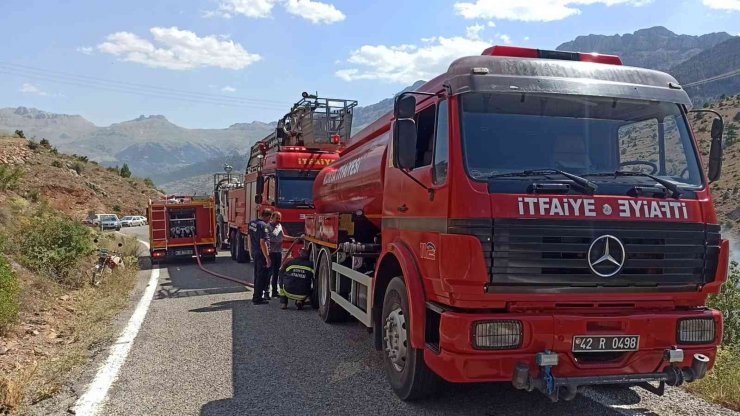 Seydişehir’de ev ve samanlık yangını: 1 yaralı