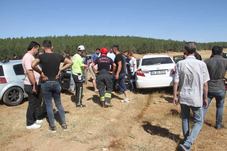 Konya’da iki otomobil çarpıştı: 3 yaralı